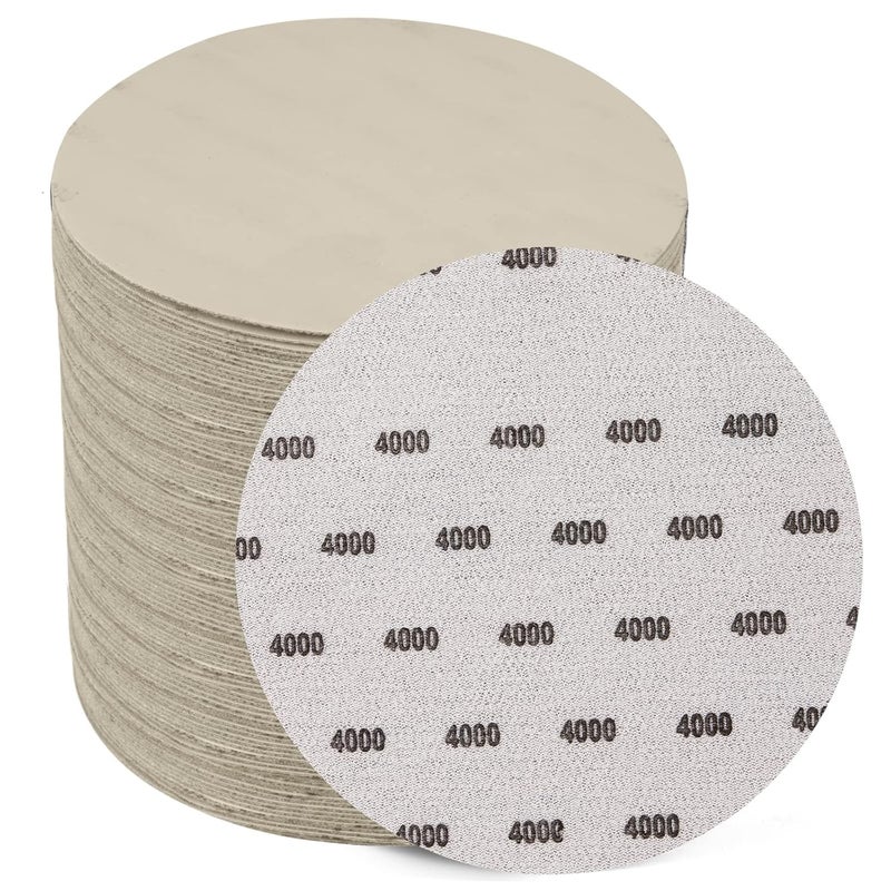 GOH DODD 6 Inch 4000 Grit Sanding Disc, 25 Pieces Wet Dry Sandpaper Hook and Loop Sanding Pads Silicon Carbide Sand Paper for Random Orbital Sander Auto Metal Glass Resin Wood Polishing Sanding - Image 1